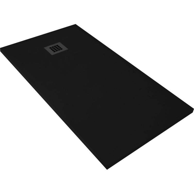 Veroni Receveur de douche en composite coloris noir 120x80x3 cm