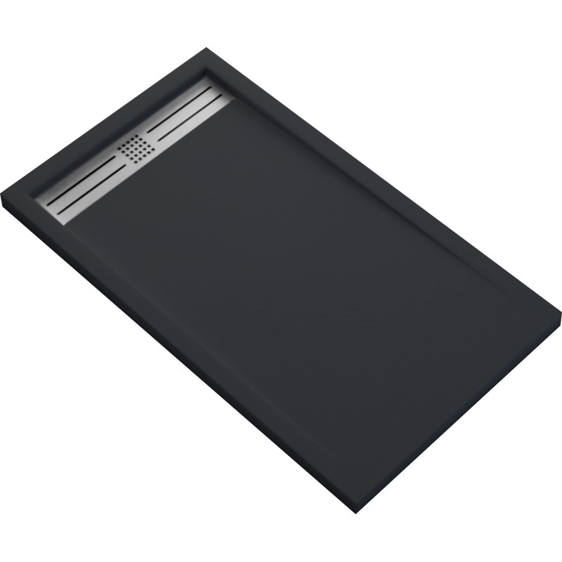 Veroni Receveur de douche en composite coloris noir 140x90x3 cm