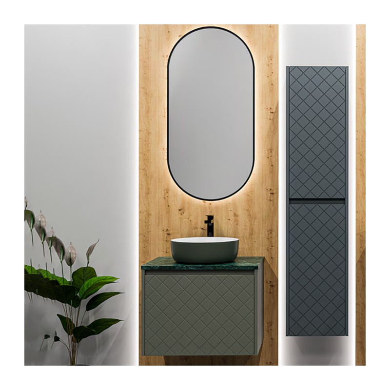 Ensemble salle de bain Diamante avec miroir ovale
