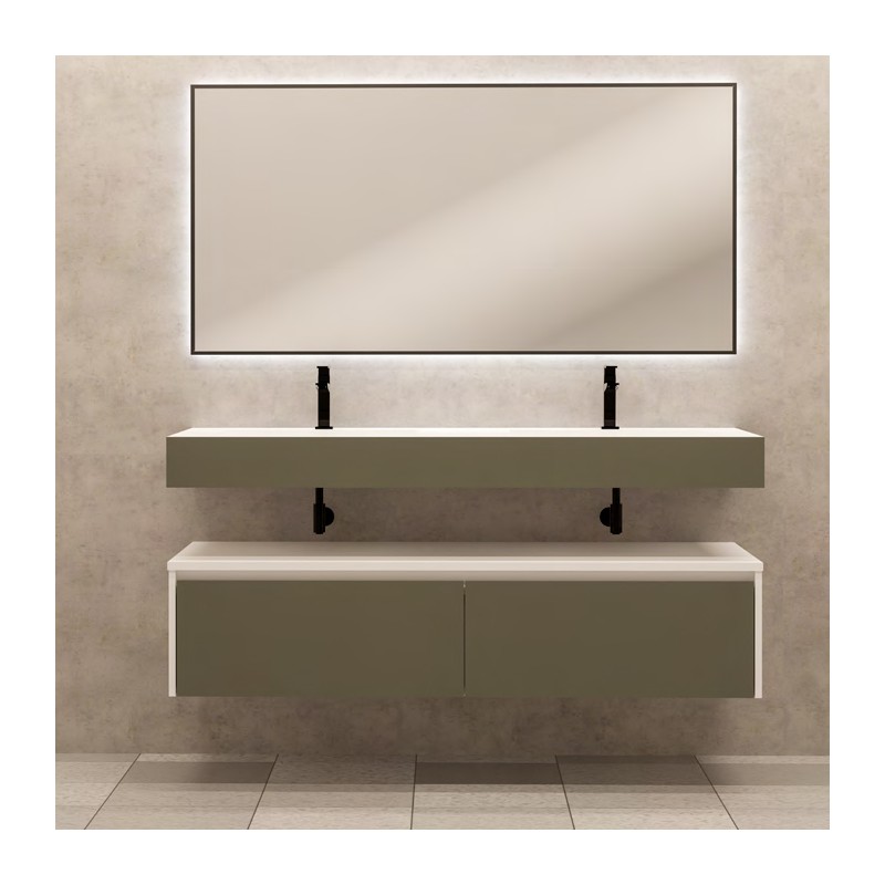 Ensemble salle de bain Florencia avec miroir led et un meuble suspendu