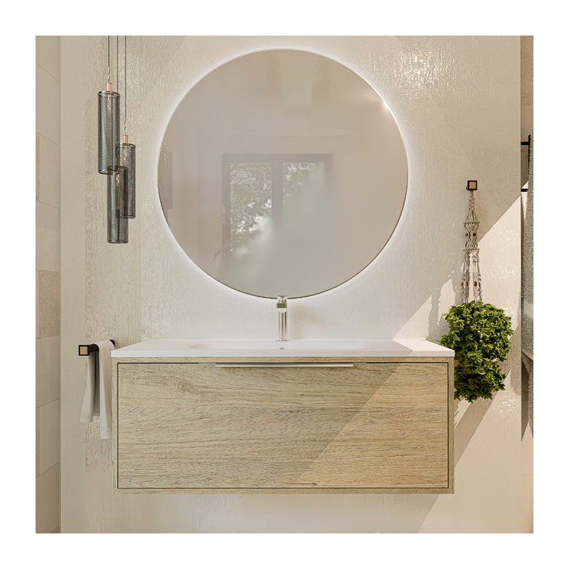 Ensemble salle de bain Kaila 40 avec meuble suspendu d'un tiroir