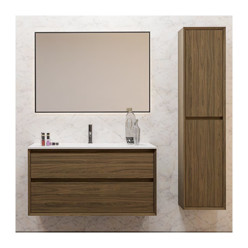 Ensemble salle de bain Luxor 52 avec meuble suspendu de 2 tiroirs