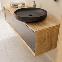 Ensemble salle de bain Luxor 45 avec meuble suspendu de 2 tiroirs