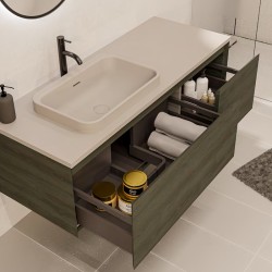Ensemble salle de bain Marina 35 avec meuble suspendu de 2 tiroirs