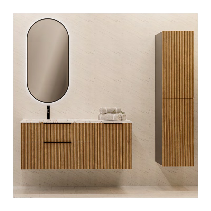 Ensemble salle de bain Minerva 50 avec meuble suspendu de 2 tiroirs et une porte