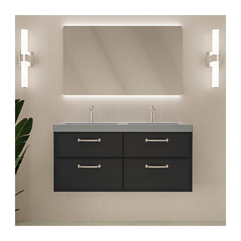 Ensemble salle de bain Odama 52 avec meuble suspendu de 4 tiroirs
