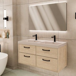 Ensemble salle de bain Odama 52 avec meuble suspendu de 4 tiroirs
