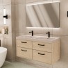 Ensemble salle de bain Odama 52 avec meuble suspendu de 4 tiroirs