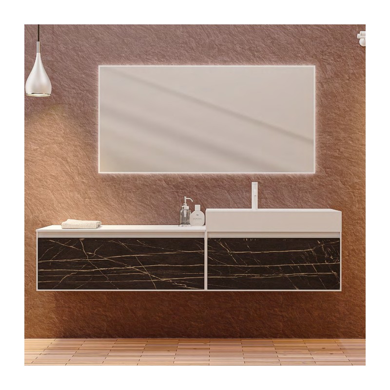 Ensemble salle de bain Rina 35 avec meuble suspendu de 2 tiroirs