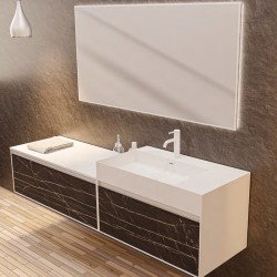 Ensemble salle de bain Rina 35 avec meuble suspendu de 2 tiroirs