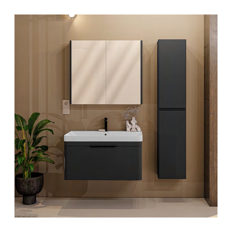Ensemble salle de bain Round 40 avec meuble suspendu d'un tiroir