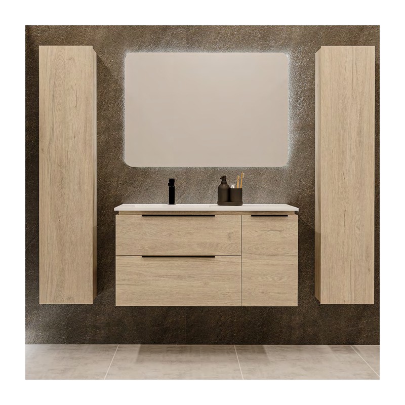 Ensemble salle de bain Susan avec meuble suspendu de 2 tiroirs et une porte