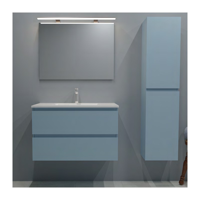 Ensemble salle de bain Yasmin 50 avec meuble suspendu de 2 tiroirs