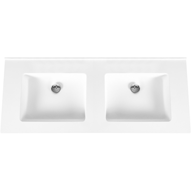 Double vasque en surface solide 120 cm