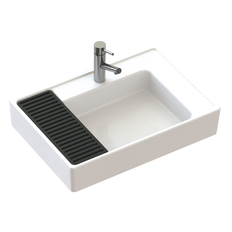Vasque en céramique avec étagère