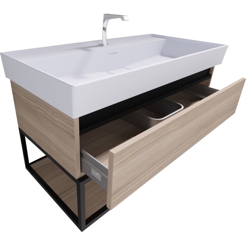 Meuble sous évier avec tiroir et étagère 60 cm