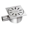 Creavit siphon carré de sol en inox pour sortie horizontale