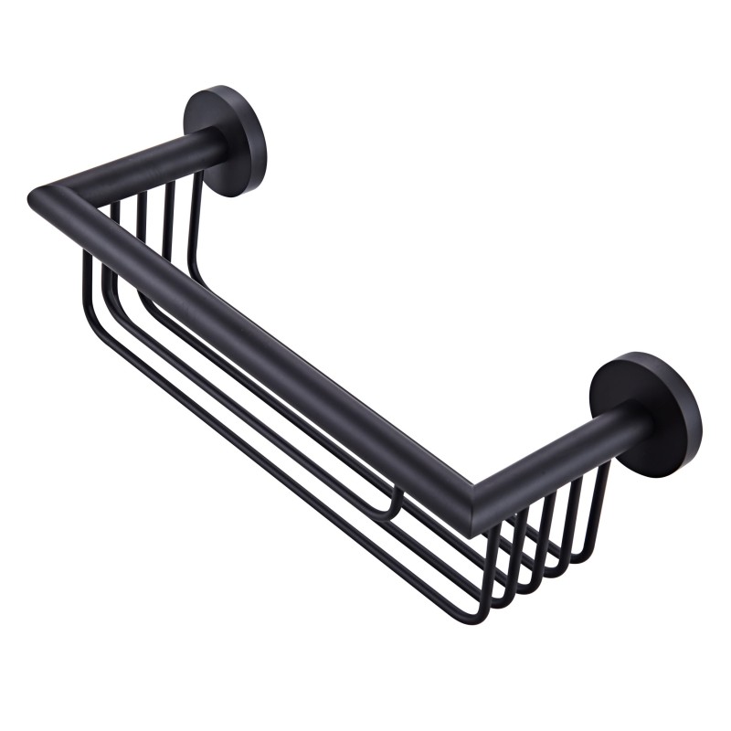 Étagère de douche coloris noir mat 25 cm