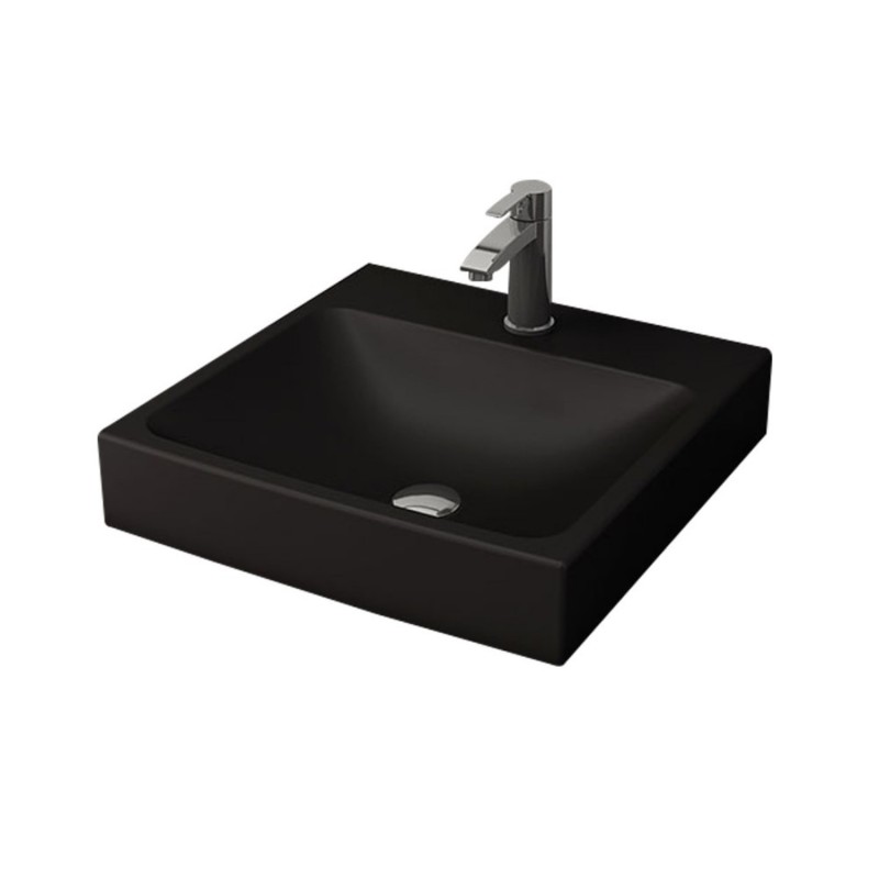 Bocchi vasque à poser avec trou de robinetterie coloris noir mat 48 cm
