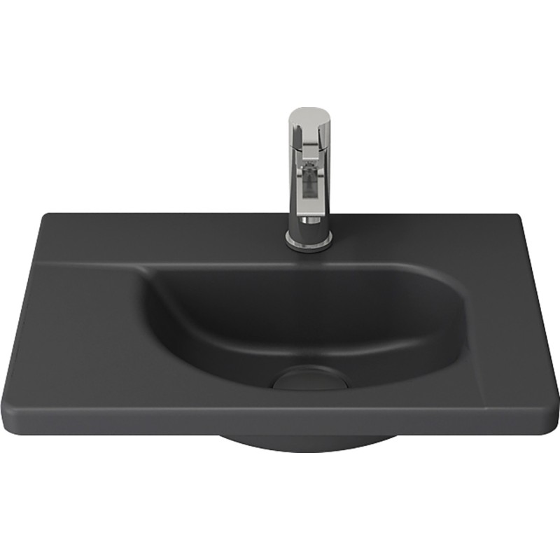 Bocchi vasque avec trou de robinetterie coloris anthracite mat 44,5x31 cm
