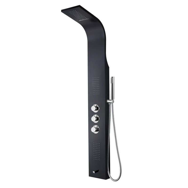 Aloni Colonne de douche coloris noir 160x20x6,5 cm