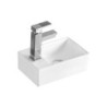 Aloni Lavabo en céramique avec trou de robinetterie à gauche coloris blanc 30,5x19x10,5 cm