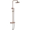 Colonne de douche avec mitigeur thermostatique en cuivre brossé