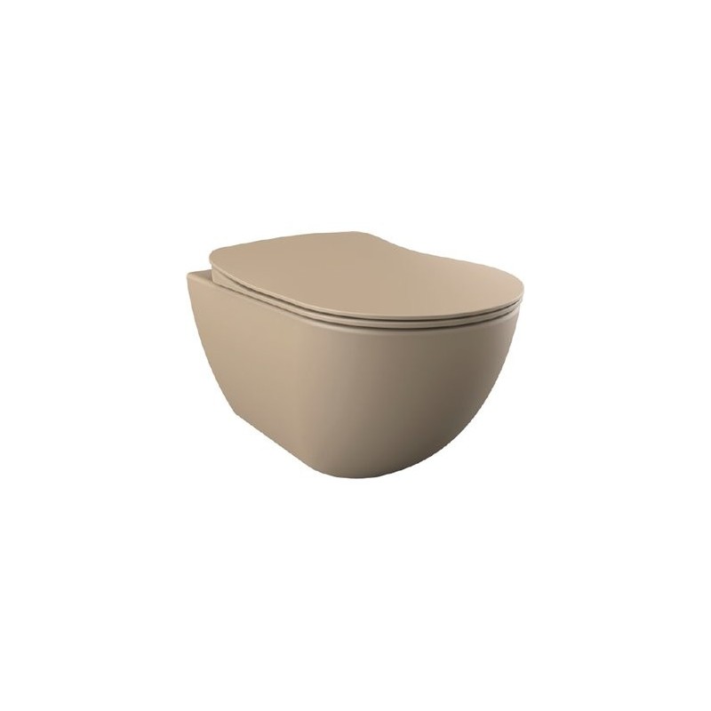 Creavit WC suspendu design avec hygiène inox (bidet) coloris cappucino mat