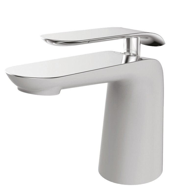 Creavit Bloom mélangeur lavabo coloris blanc-chromé