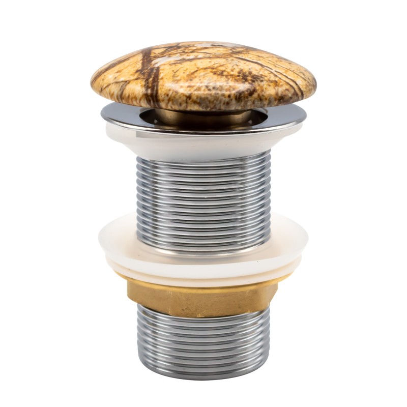 Évacuation lavabo push-up trop plein en céramique 5/4" coloris brun