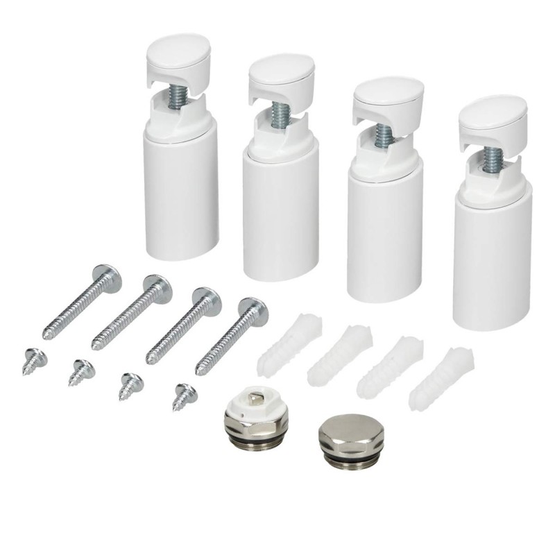 Fixations pour radiateur sèche-serviette blanc