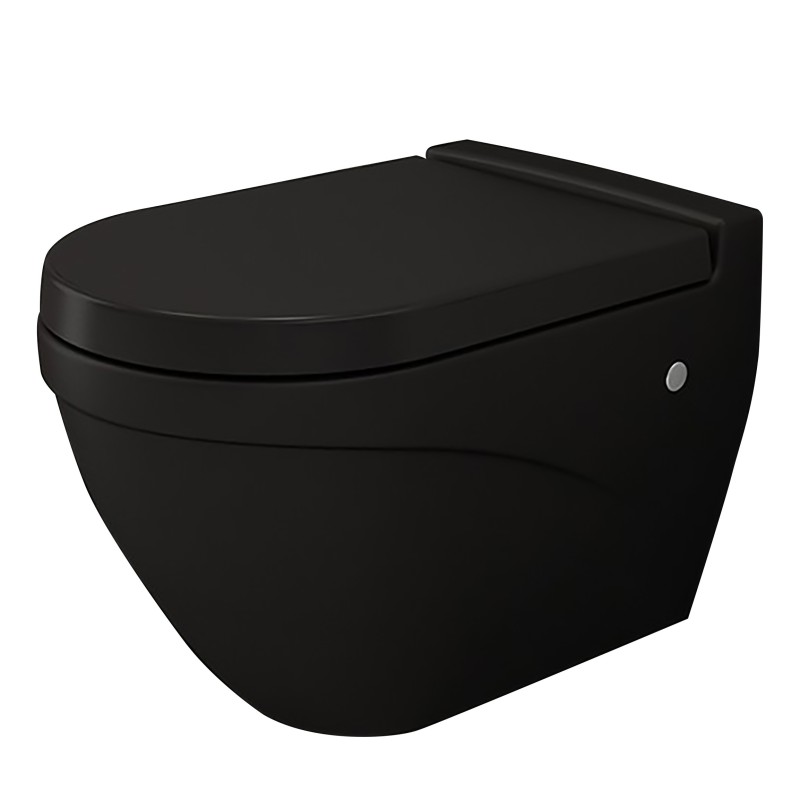 Bocchi Taormina WC suspendu design avec fixation invisible coloris noir mat