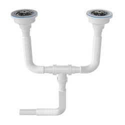 Flexible siphon double Ø40