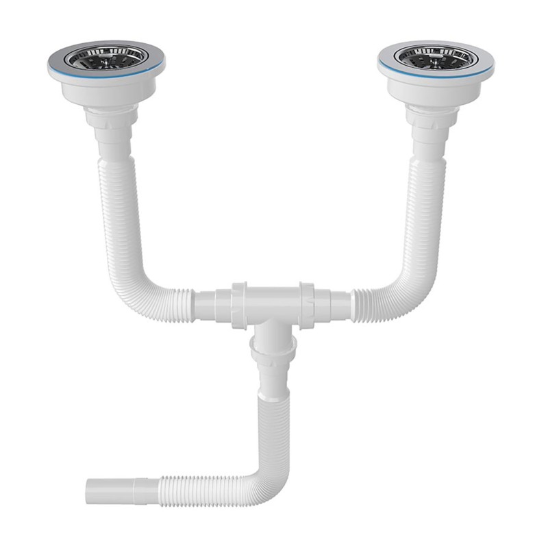 Flexible siphon double Ø40