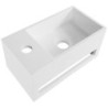 Lavabo en solide surface avec trou de robinetterie à gauche coloris blanc 35,8x20,5x15,7 cm